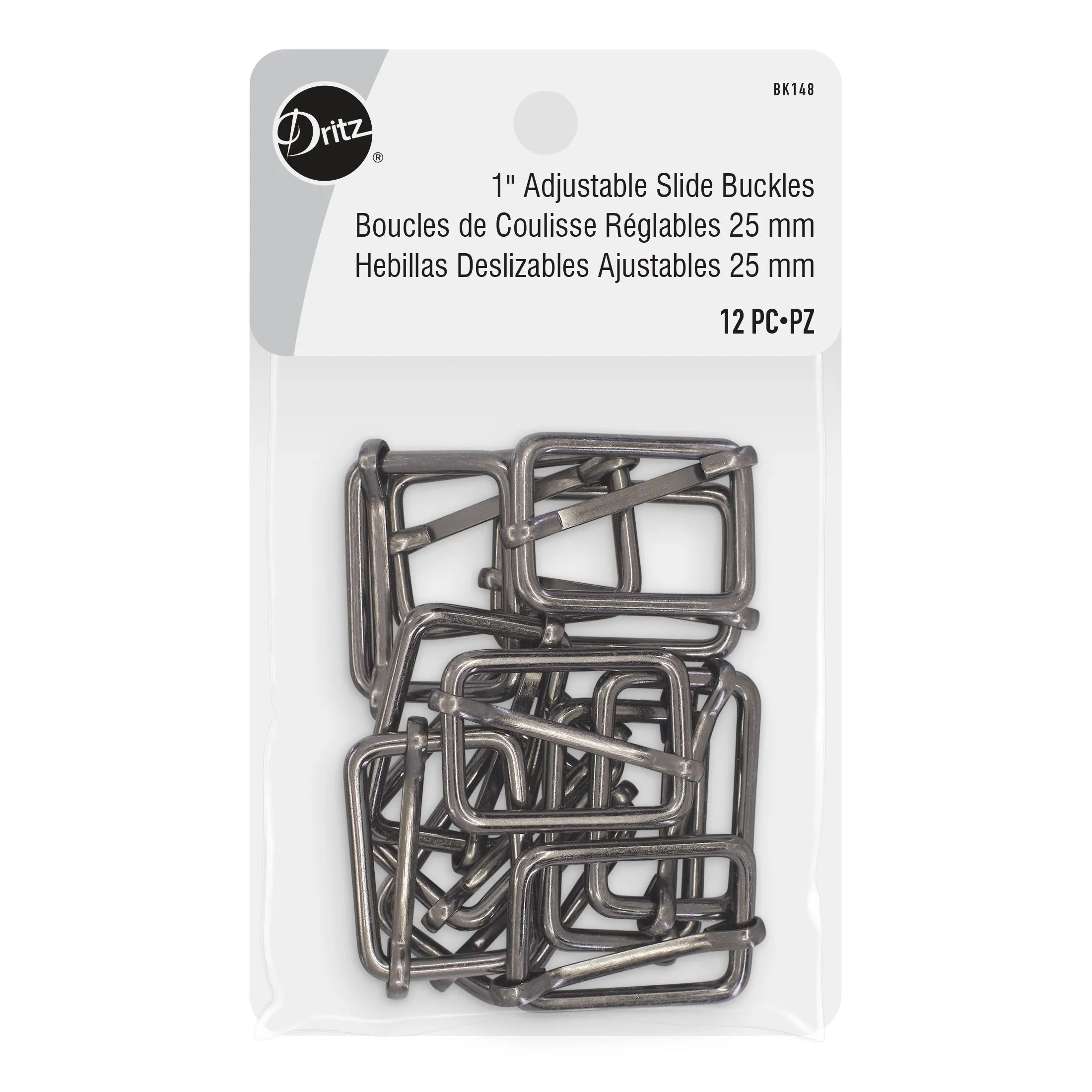 1" Adjustable Slide Buckles, 12 pc