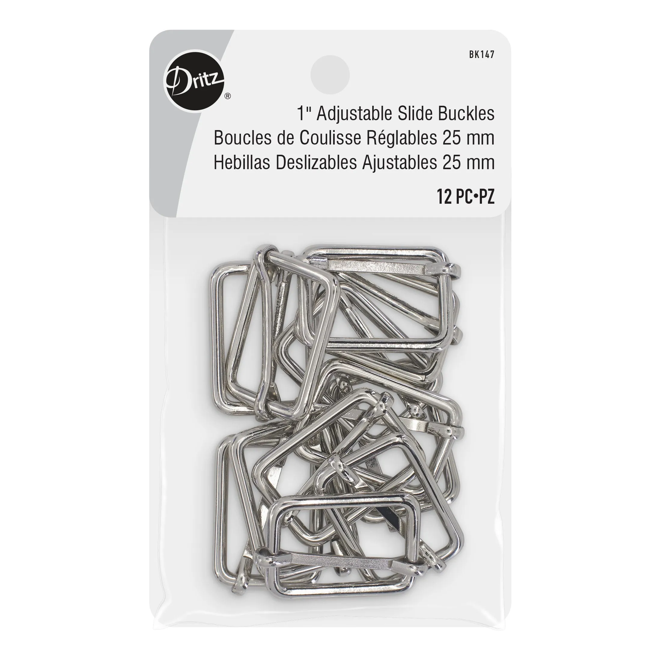 1" Adjustable Slide Buckles, 12 pc