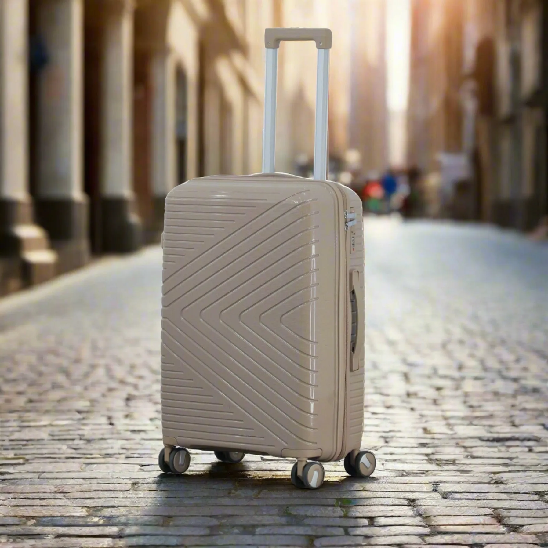 24 Inch Crossline PP Unbreakable Luggage Bag With Double Spinner Wheel