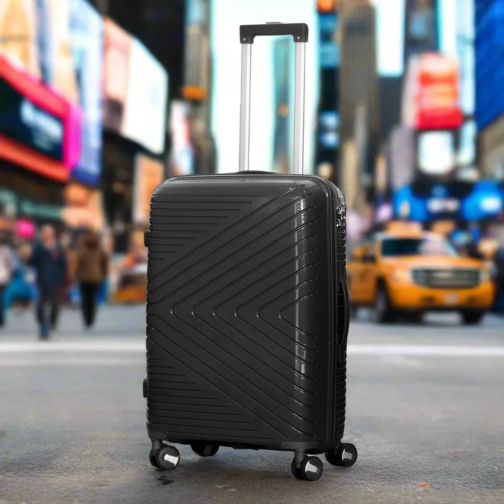 24 Inch Crossline PP Unbreakable Luggage Bag With Double Spinner Wheel