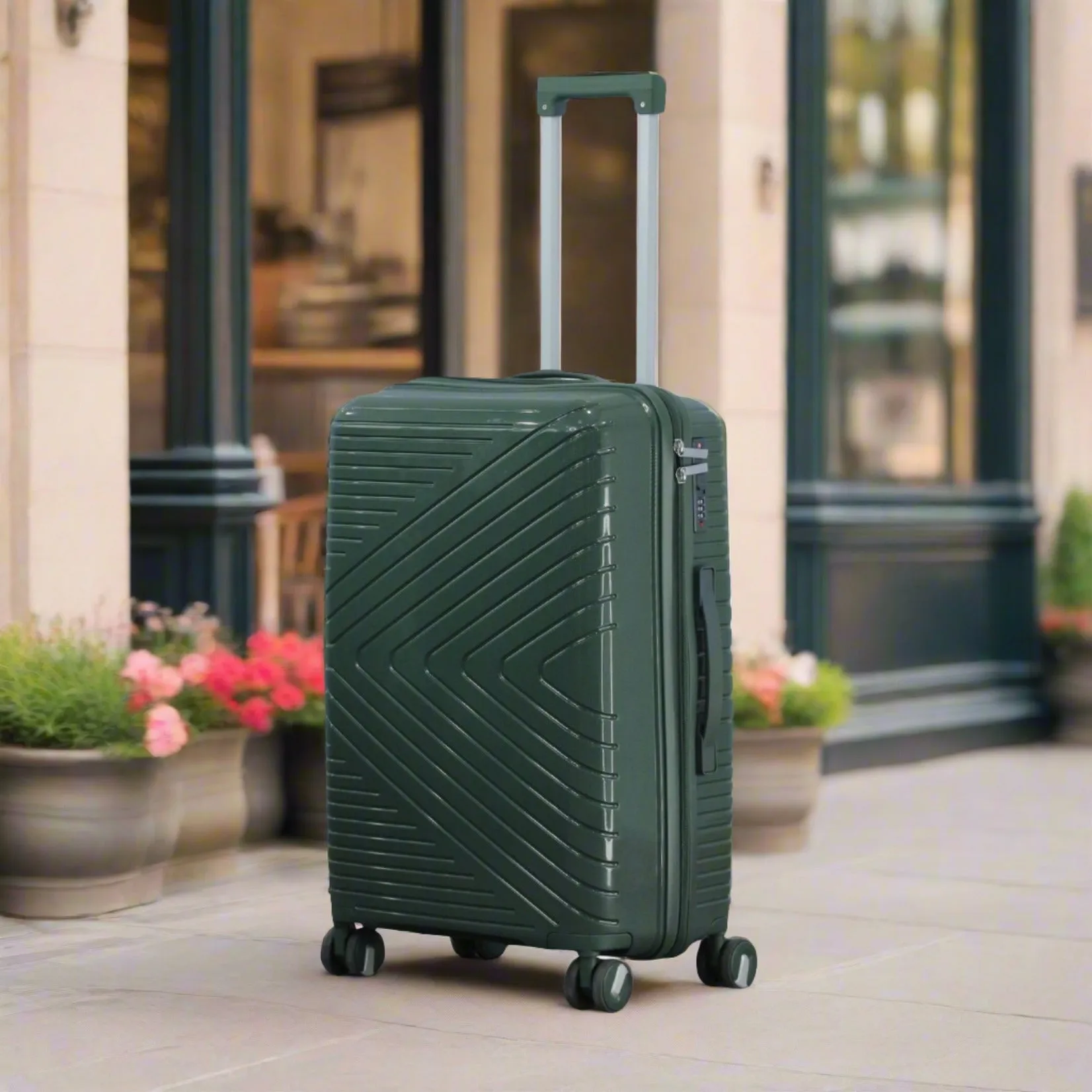 24 Inch Crossline PP Unbreakable Luggage Bag With Double Spinner Wheel