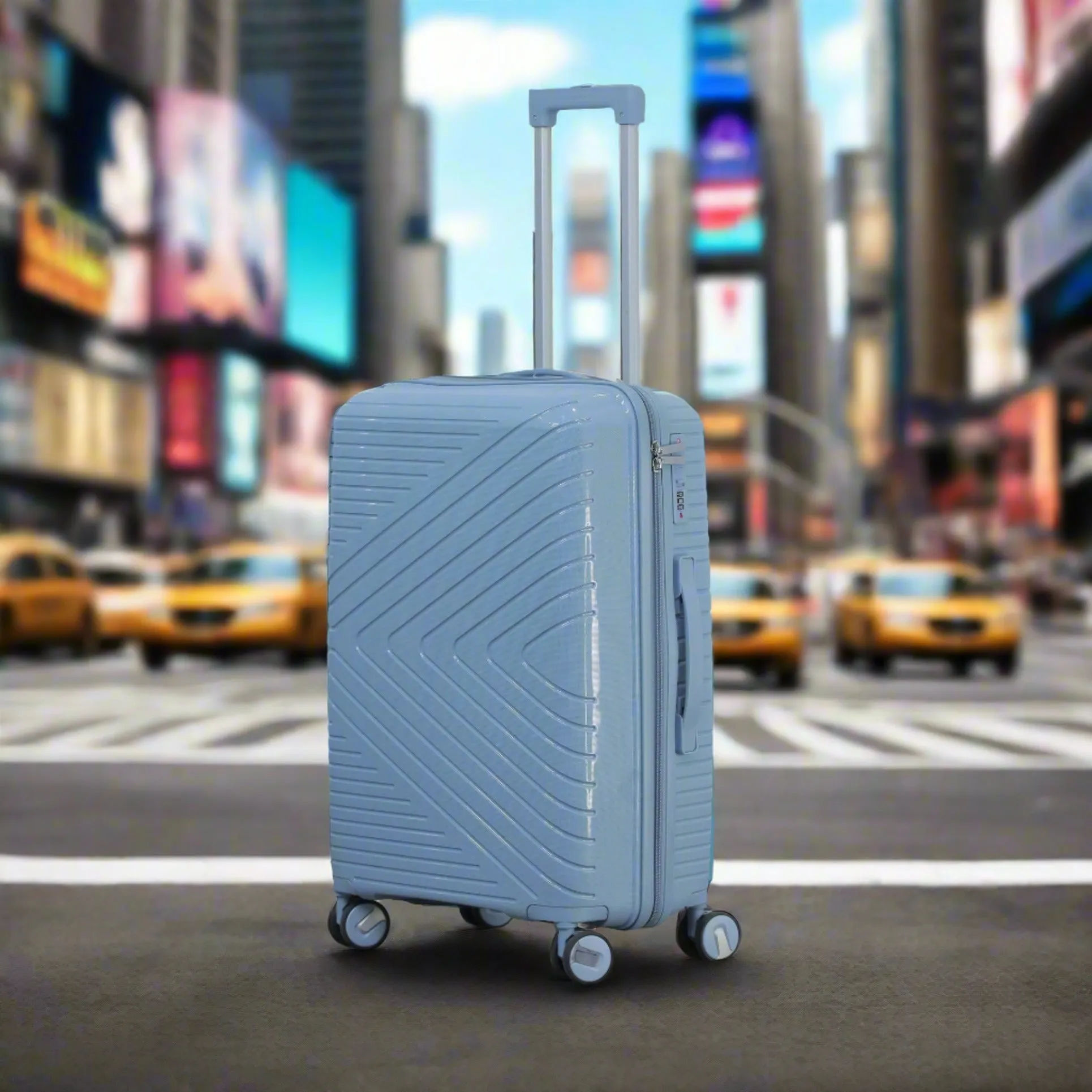 24 Inch Crossline PP Unbreakable Luggage Bag With Double Spinner Wheel