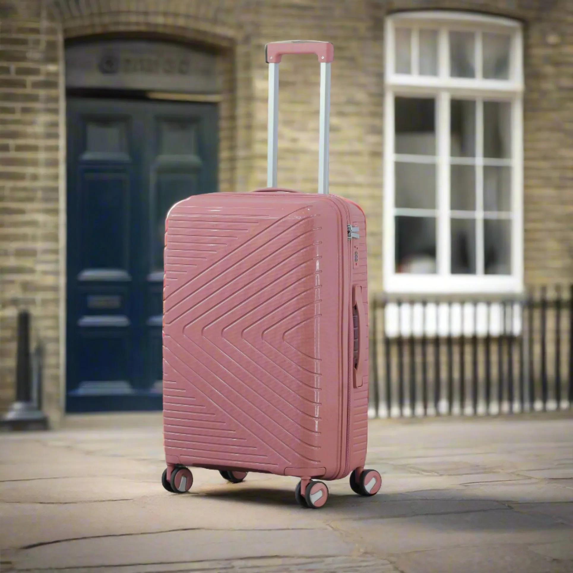 24 Inch Crossline PP Unbreakable Luggage Bag With Double Spinner Wheel