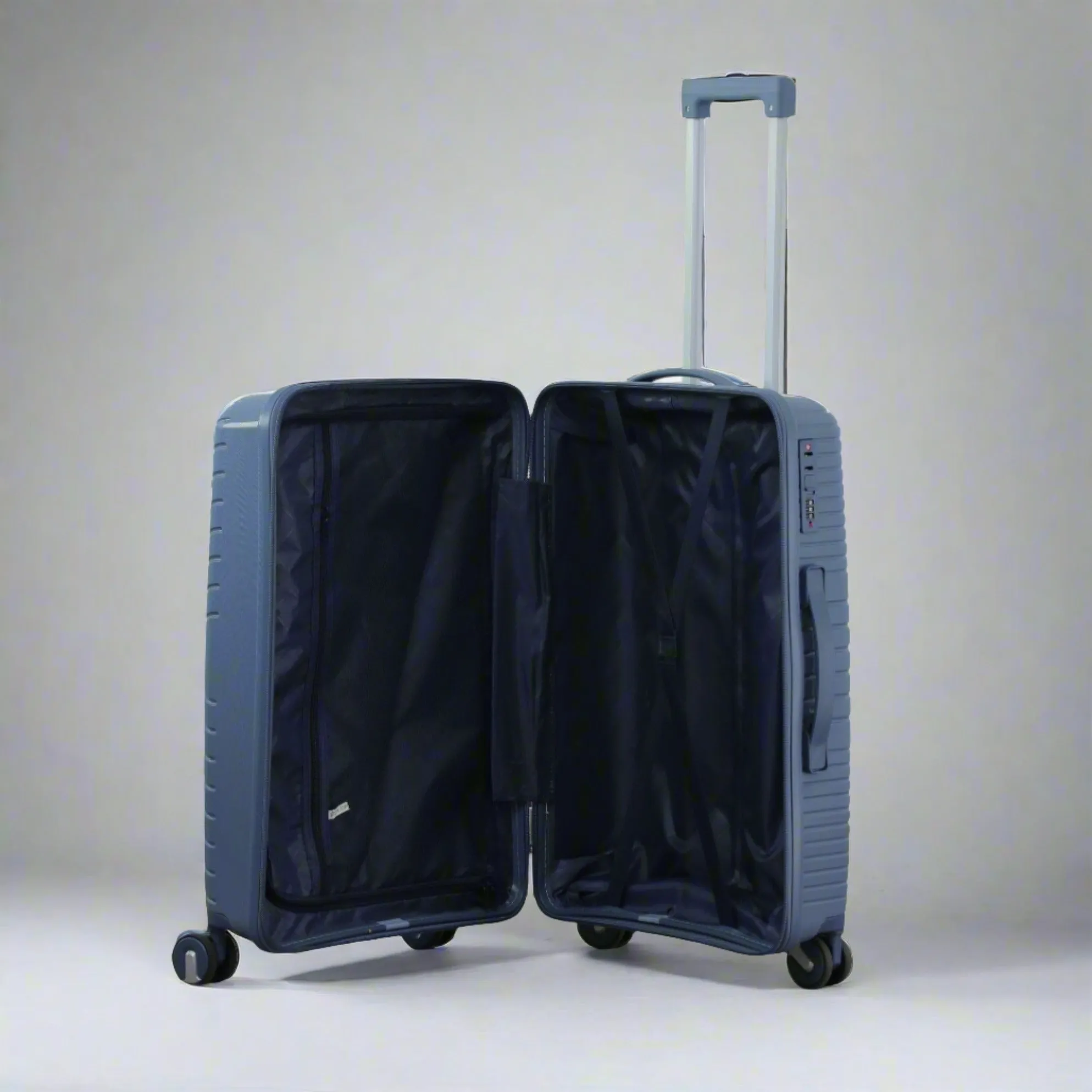 24 Inch Crossline PP Unbreakable Luggage Bag With Double Spinner Wheel