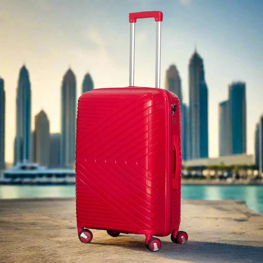 24 Inch Crossline PP Unbreakable Luggage Bag With Double Spinner Wheel