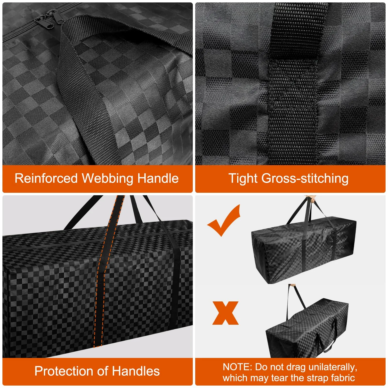 47" Large Travel Duffle Bag with Zippers