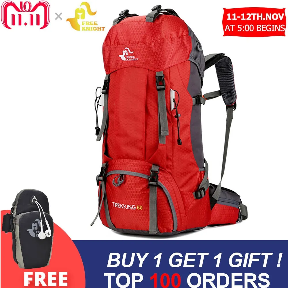 60L Waterproof Climbing Hiking Backpack
