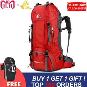 60L Waterproof Climbing Hiking Backpack