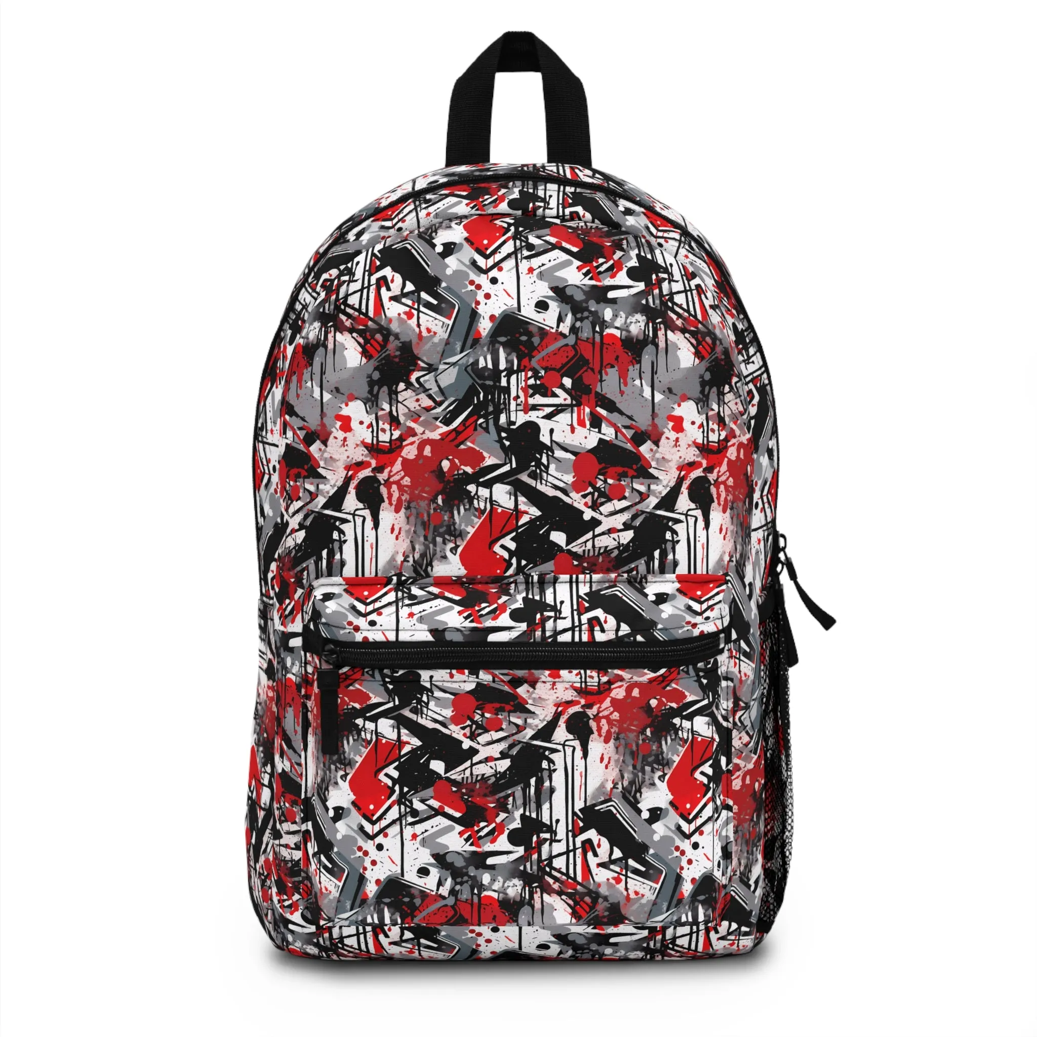 Abstract Black, Red and Grey Graffiti Design Lightweight Backpack