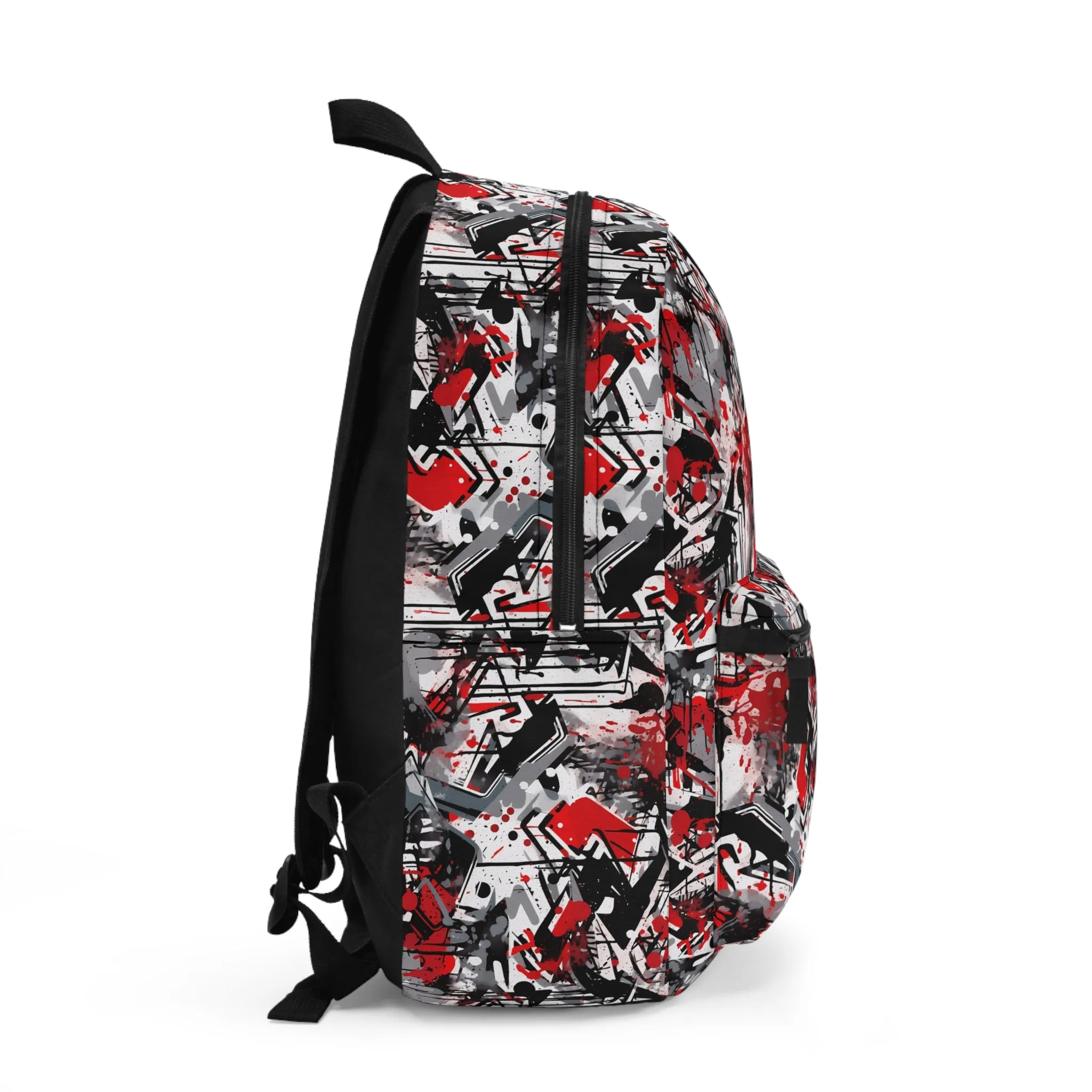 Abstract Black, Red and Grey Graffiti Design Lightweight Backpack