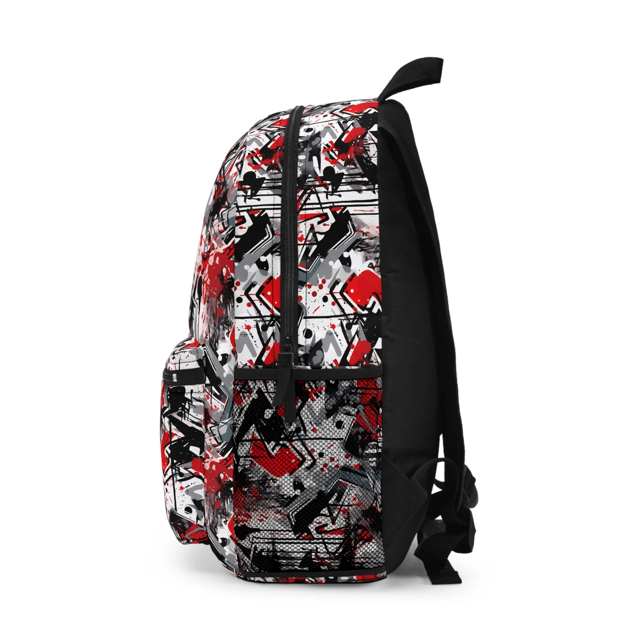Abstract Black, Red and Grey Graffiti Design Lightweight Backpack