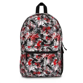 Abstract Black, Red and Grey Graffiti Design Lightweight Backpack