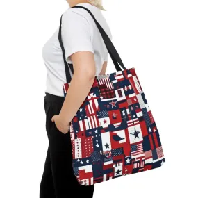 American Flag Tote Black Cotton Handles Timeless Appeal