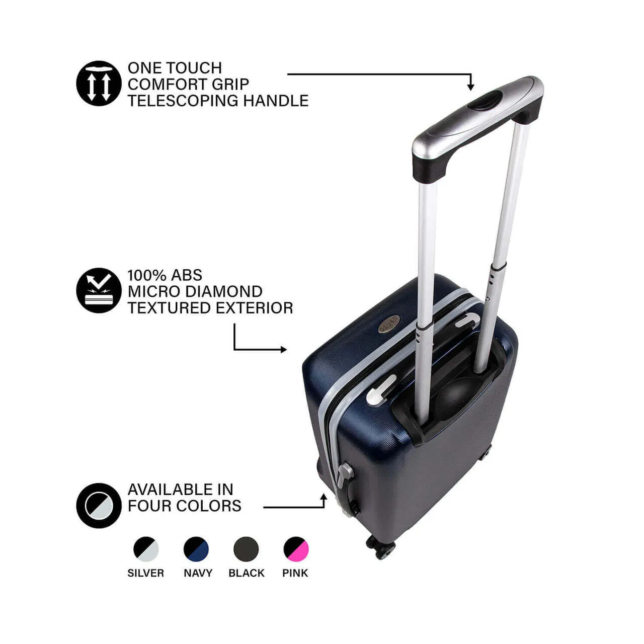 Appalachian State Mountaineers 20'' Navy Domestic Carry-on Spinner