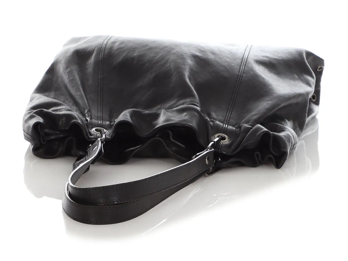 Burberry Black Leather Packable Tote