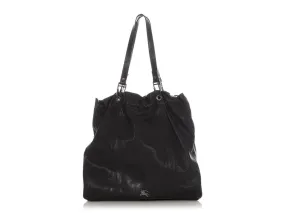 Burberry Black Leather Packable Tote
