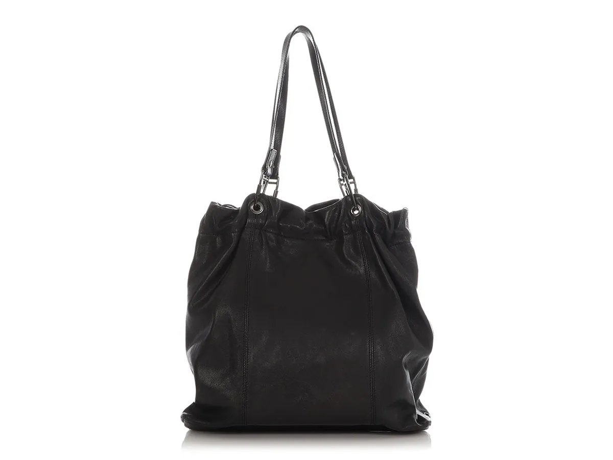 Burberry Black Leather Packable Tote
