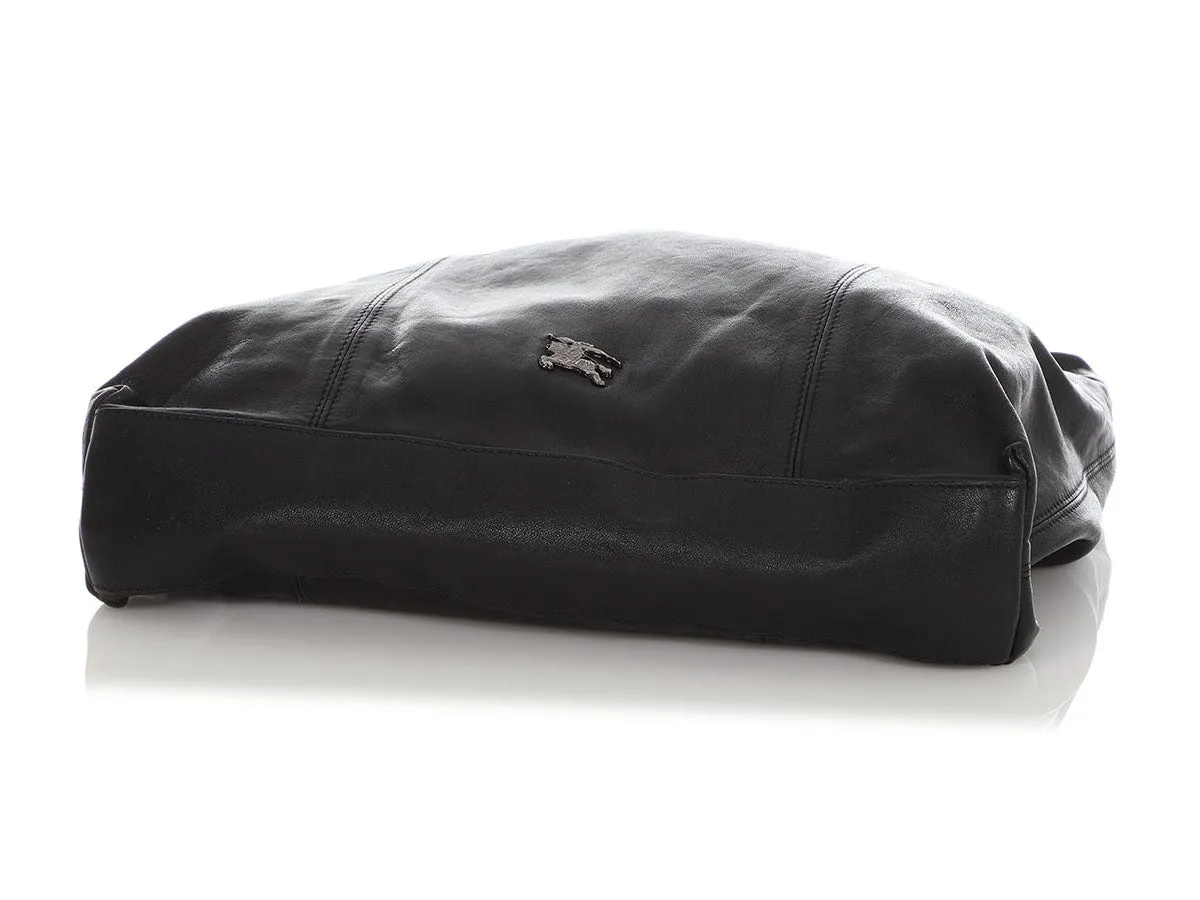 Burberry Black Leather Packable Tote