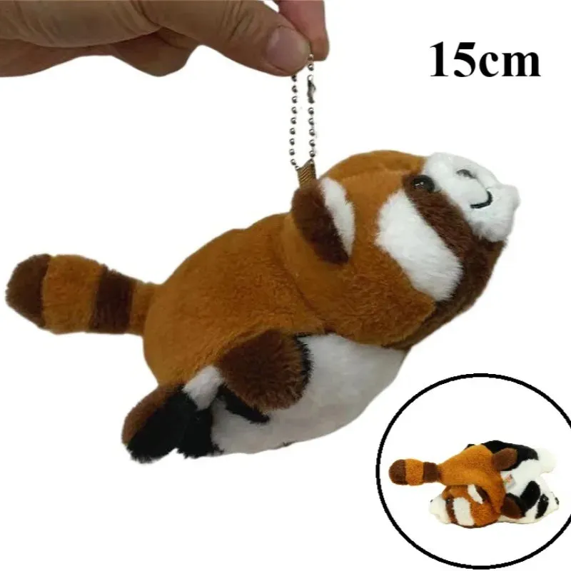 Cute Red Panda Plush Backpack Plushie Doll Crossbody Fur Soft Shoulder Bag Keychains