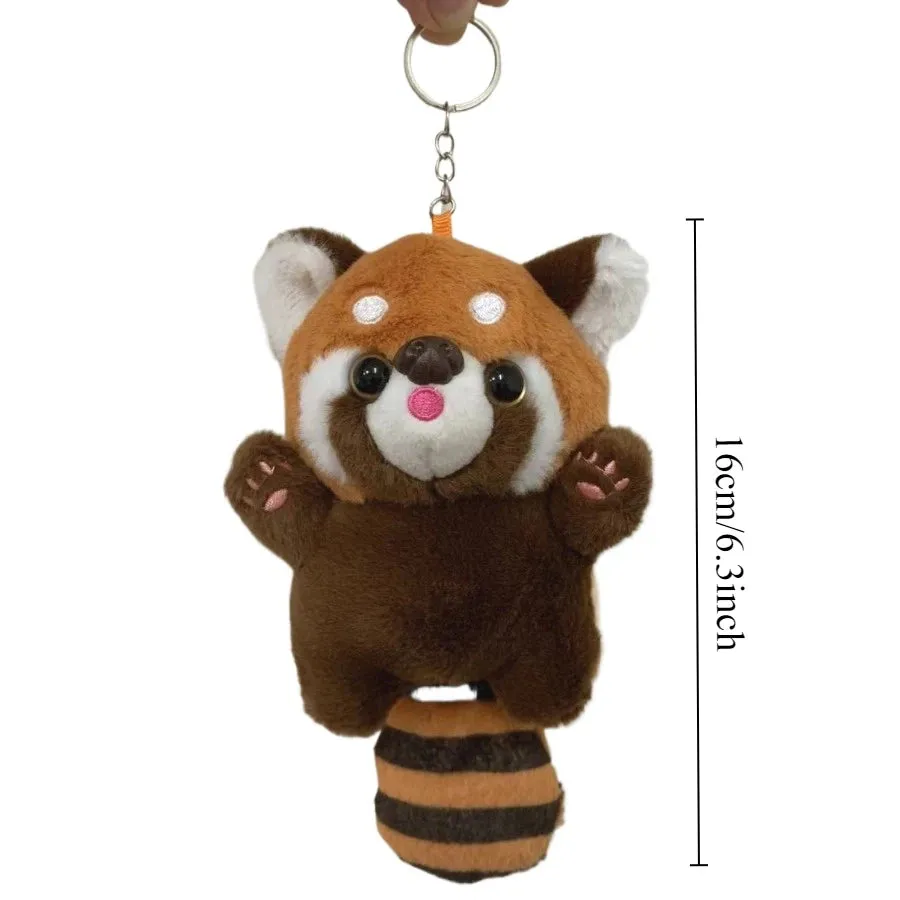 Cute Red Panda Plush Backpack Plushie Doll Crossbody Fur Soft Shoulder Bag Keychains