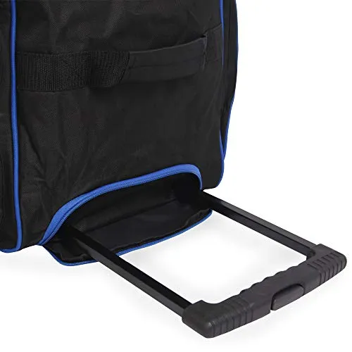 Fila 30" 8-Pocket Rolling Duffel, Black/Blue, One Size