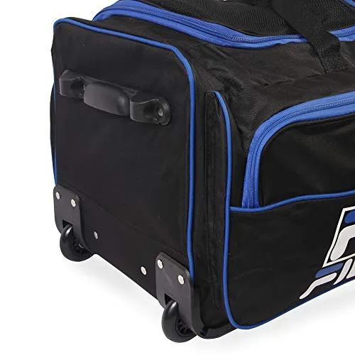 Fila 30" 8-Pocket Rolling Duffel, Black/Blue, One Size