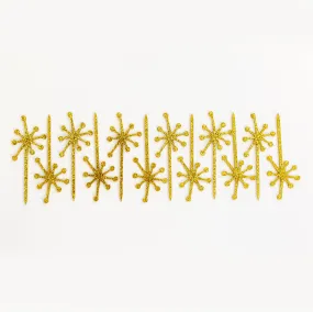 Gold Glitter Starburst Acrylic Cocktail Picks
