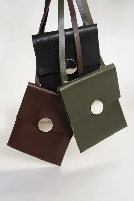 Green Cross Body Leather Travel Bag