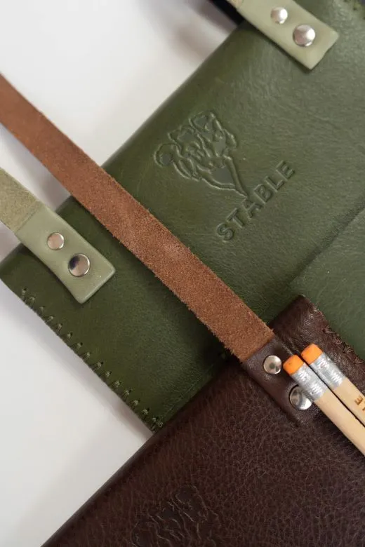 Green Cross Body Leather Travel Bag