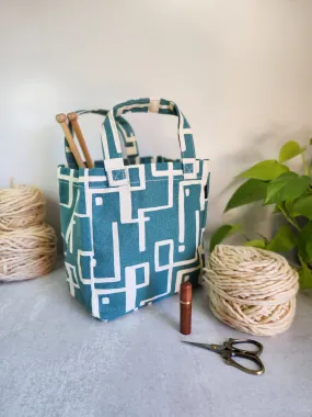 Knitting Project Bag, Lunch Tote, Malibu