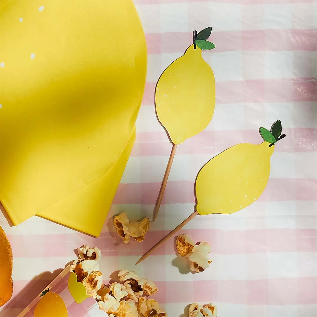 Lemon Fruit Cake Toppers Picks Pack of 12