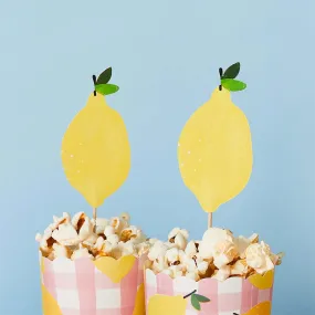 Lemon Fruit Cake Toppers Picks Pack of 12