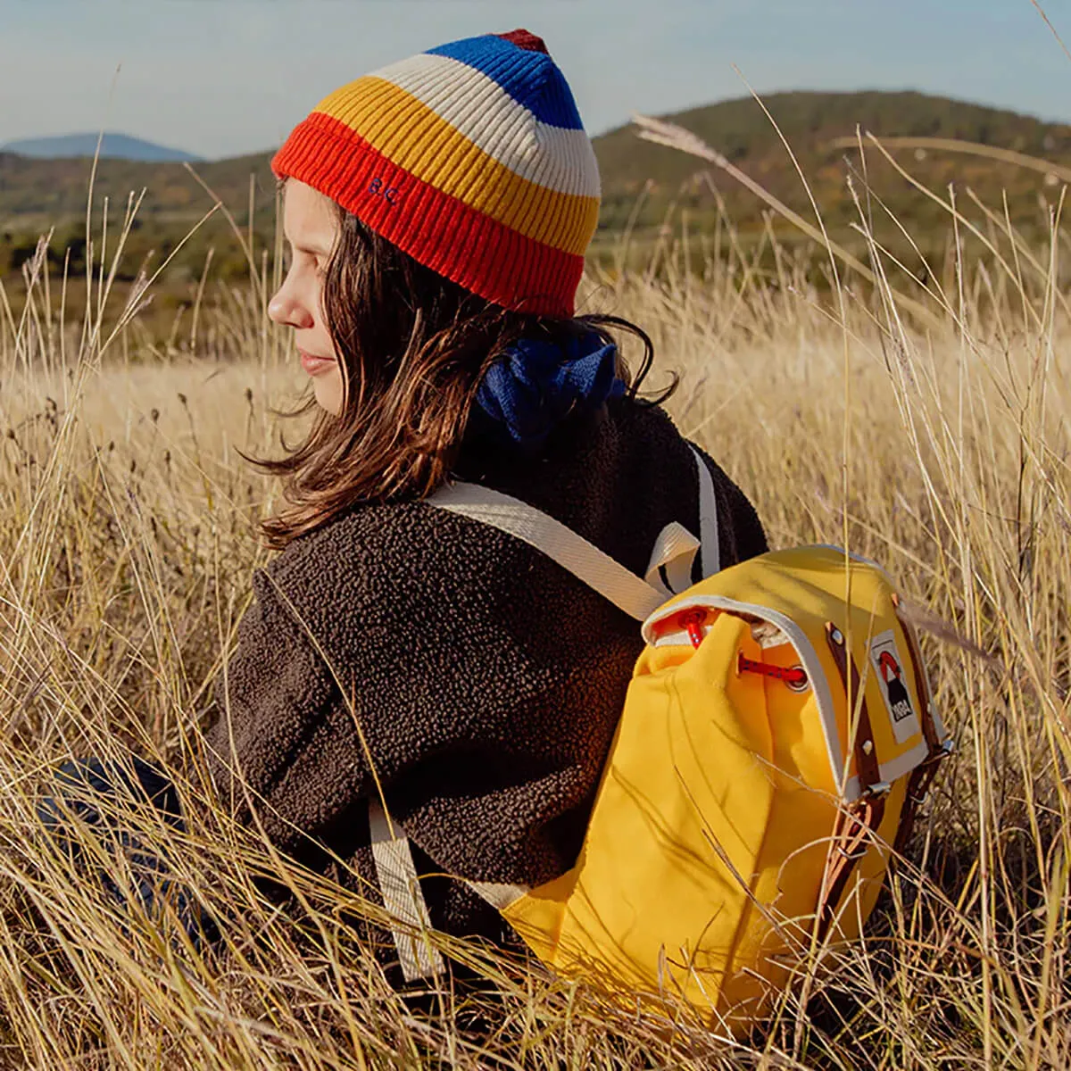 Matra Mini S Leather Backpack in Yellow by YKRA