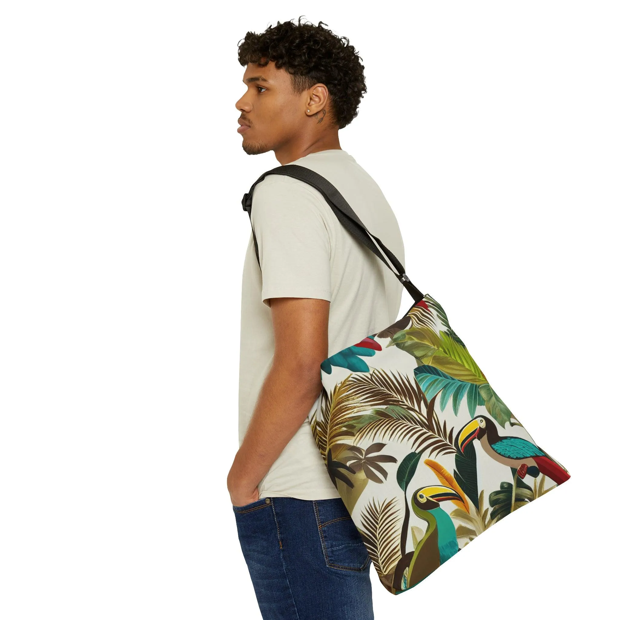 Miniaday Designs Tropical Toucan Adjustable Tote Bag