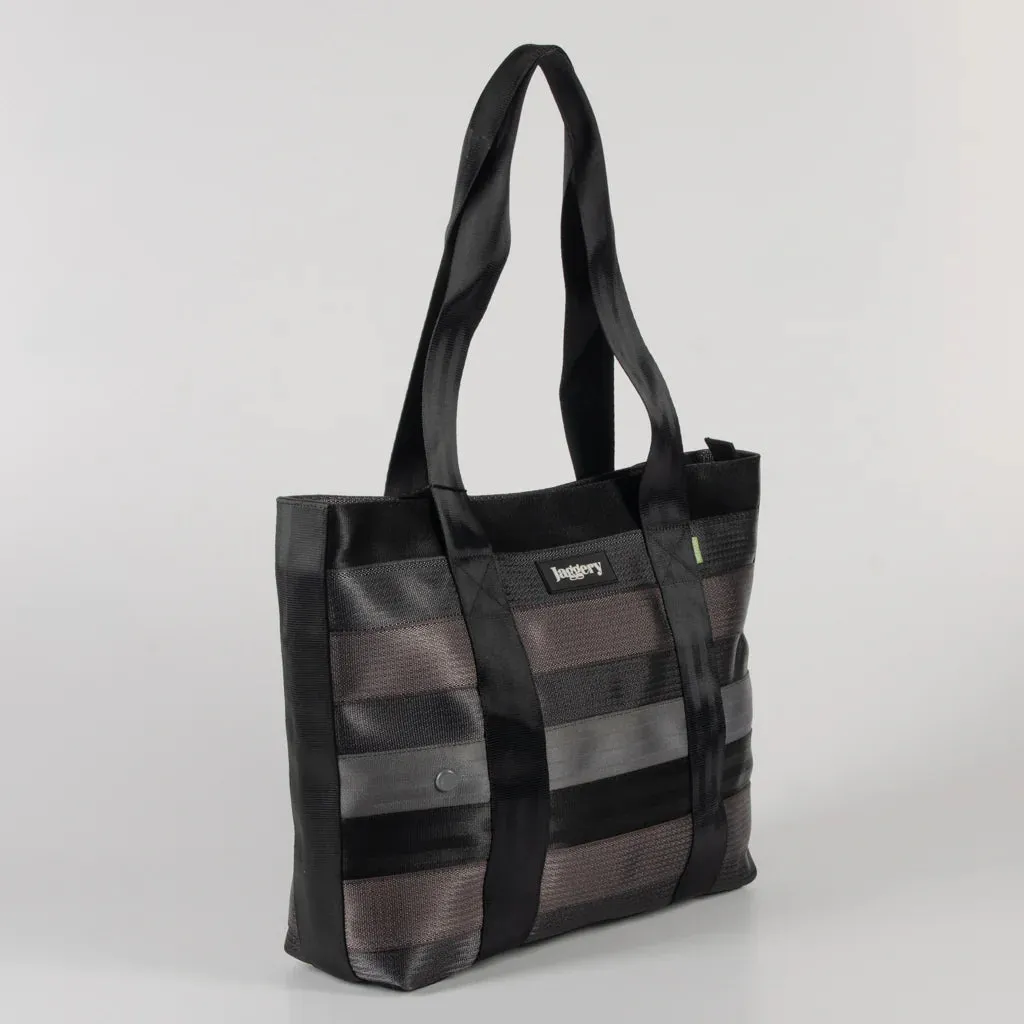 Noir Surplus Tote in Rescued Car Seat Belts
