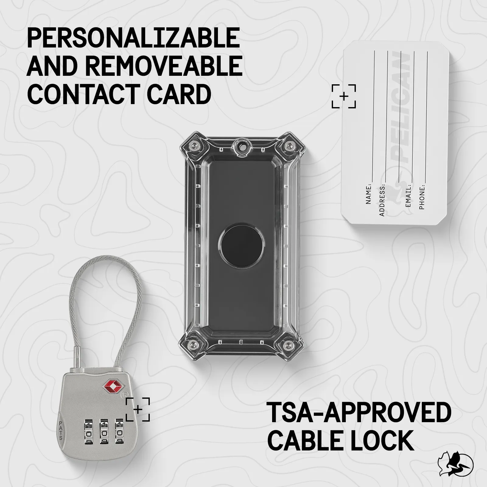 Pelican AirTag Tracker Luggage Lock Brushed Aluminum