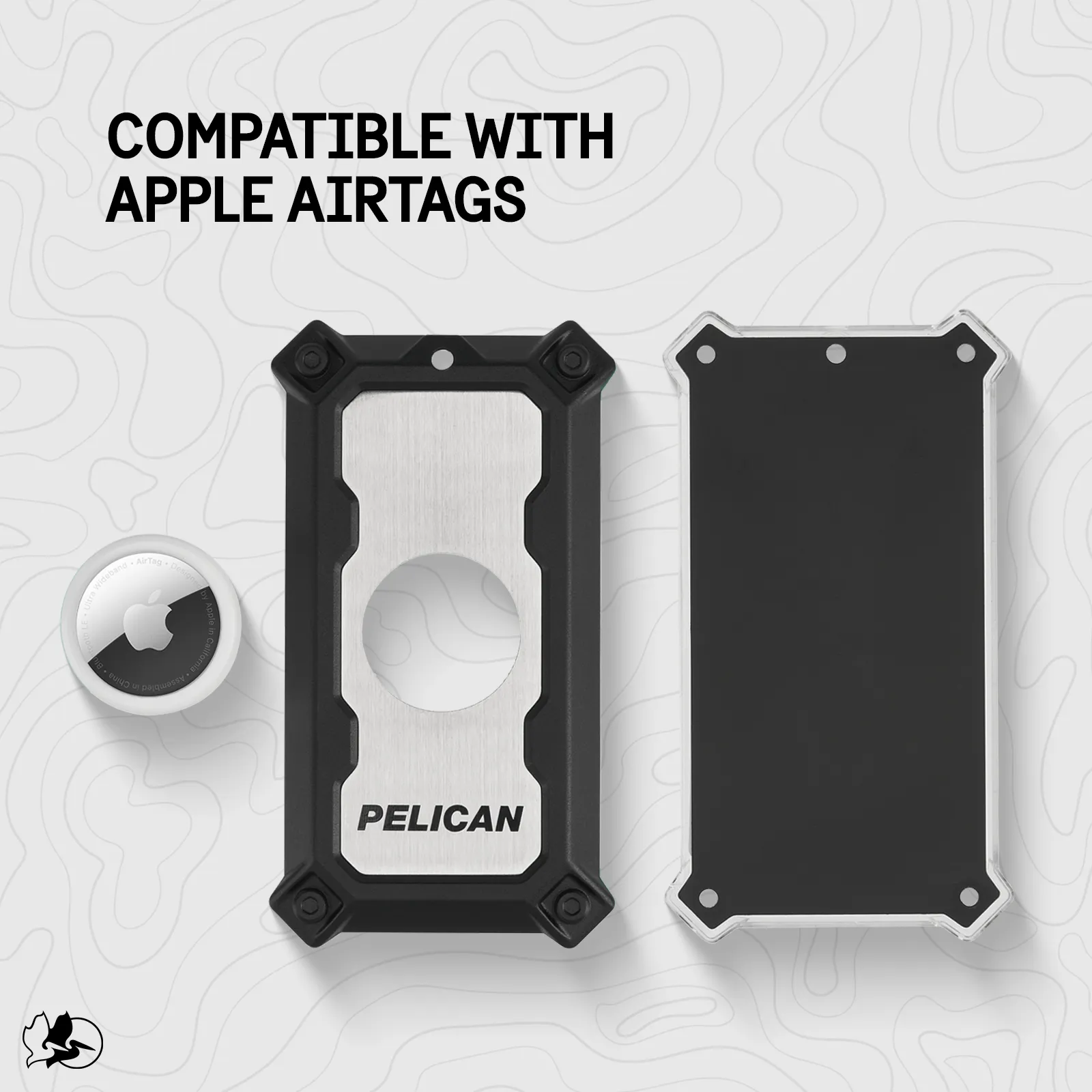 Pelican AirTag Tracker Luggage Lock Brushed Aluminum