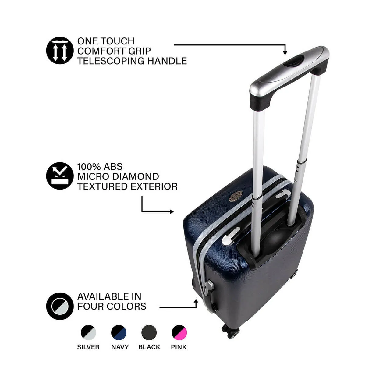 Pepperdine University Waves 20" Hardcase Luggage Carry-on Spinner