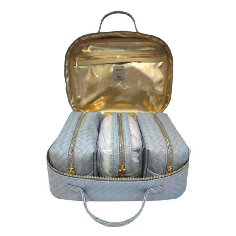 Personalized Blue Luxe Train Case
