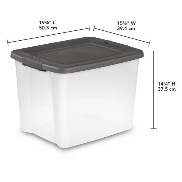 PLASTIC STORAGE FILE BOX LGL 50Qt. 19 7/8"Lx 15 1/2"W x14 3/4"H STERILITE