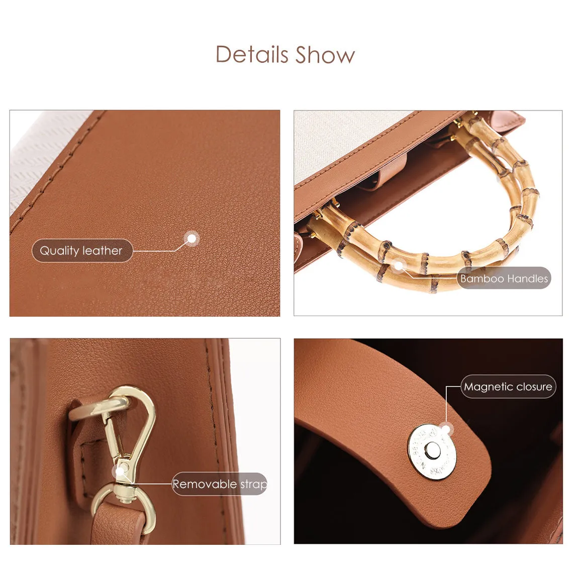 POPSEWING® Leather Dustbag Recycle Bamboo Handles Bag DIY Kit