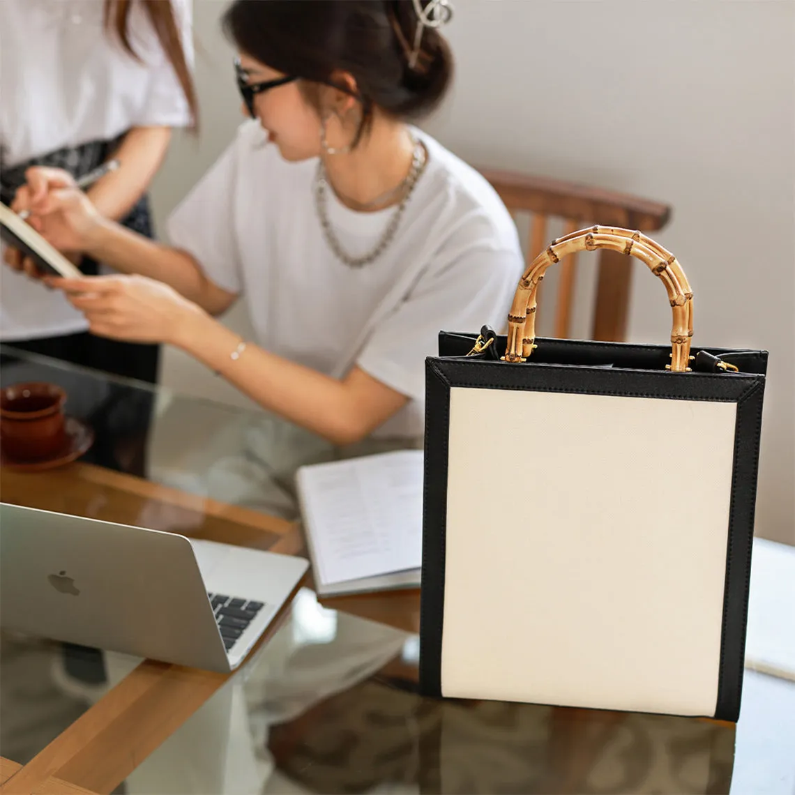 POPSEWING® Leather Dustbag Recycle Bamboo Handles Bag DIY Kit