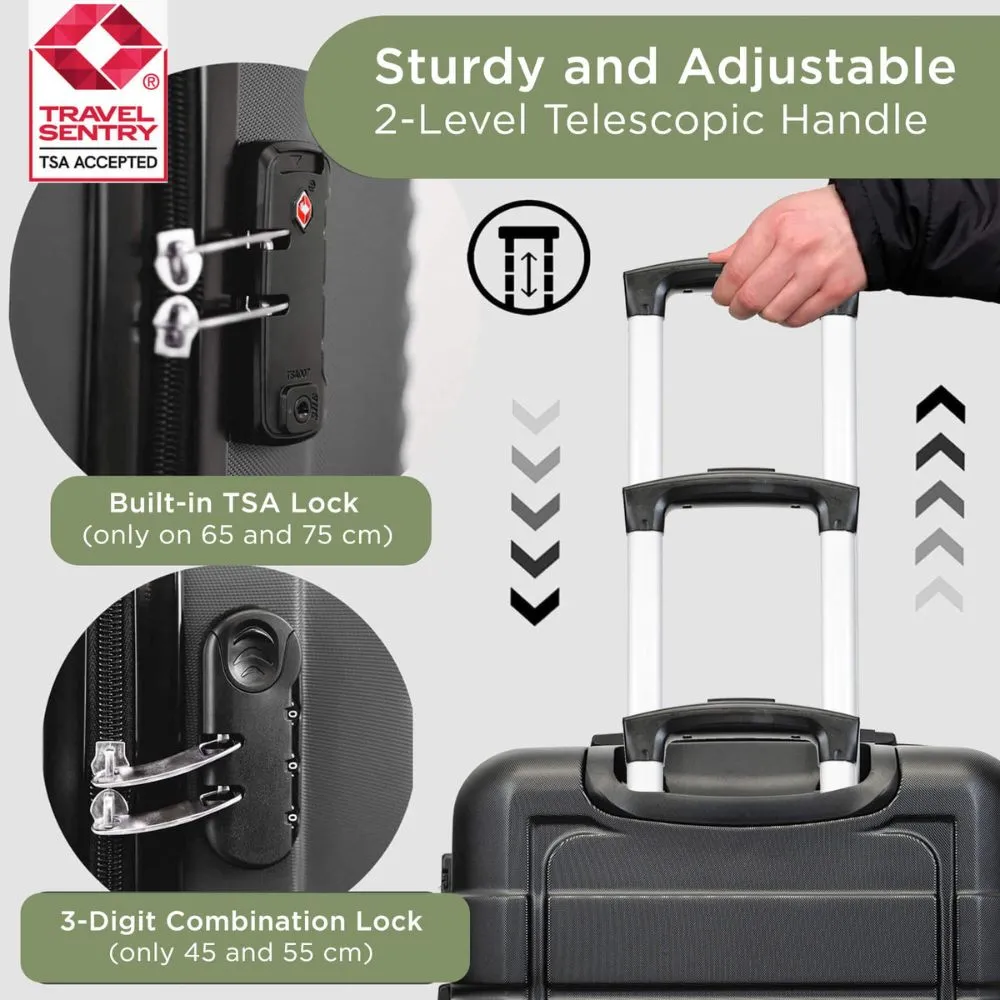 Pre-Order Milan Hardshell Luggage Set of 6 with Spinner Wheels & Cosmetic Bags