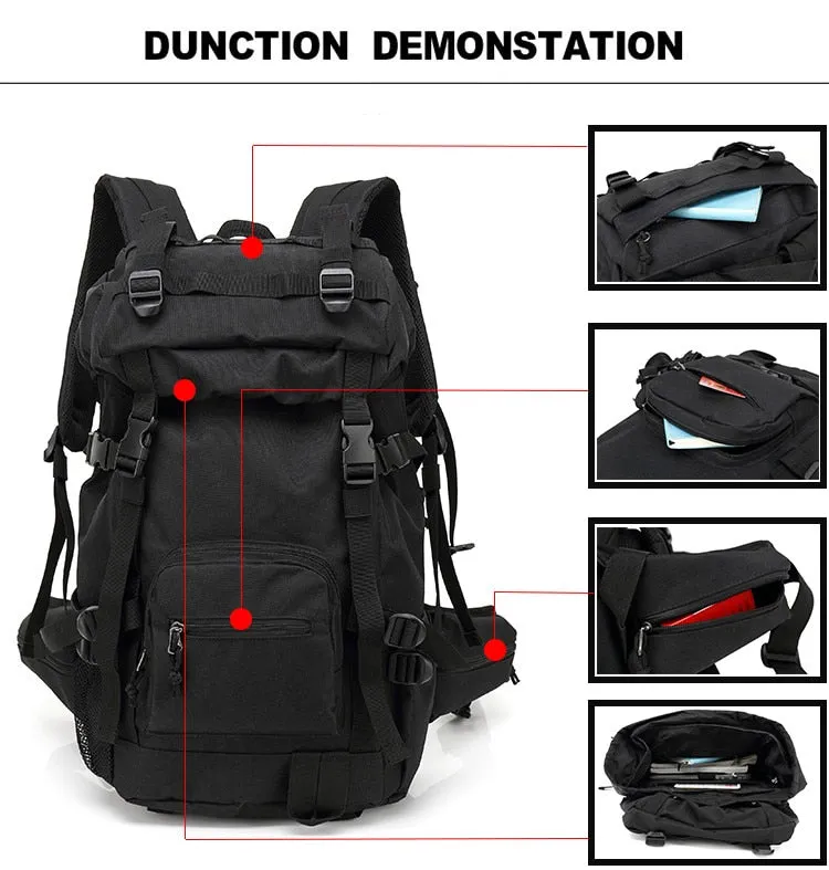 Prepper 3 days Recon Backpack Outdoors Military Tactics Water Repellent Wear Resistant High Capacity backapck Hiking Camping Hunting