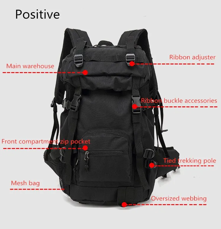Prepper 3 days Recon Backpack Outdoors Military Tactics Water Repellent Wear Resistant High Capacity backapck Hiking Camping Hunting
