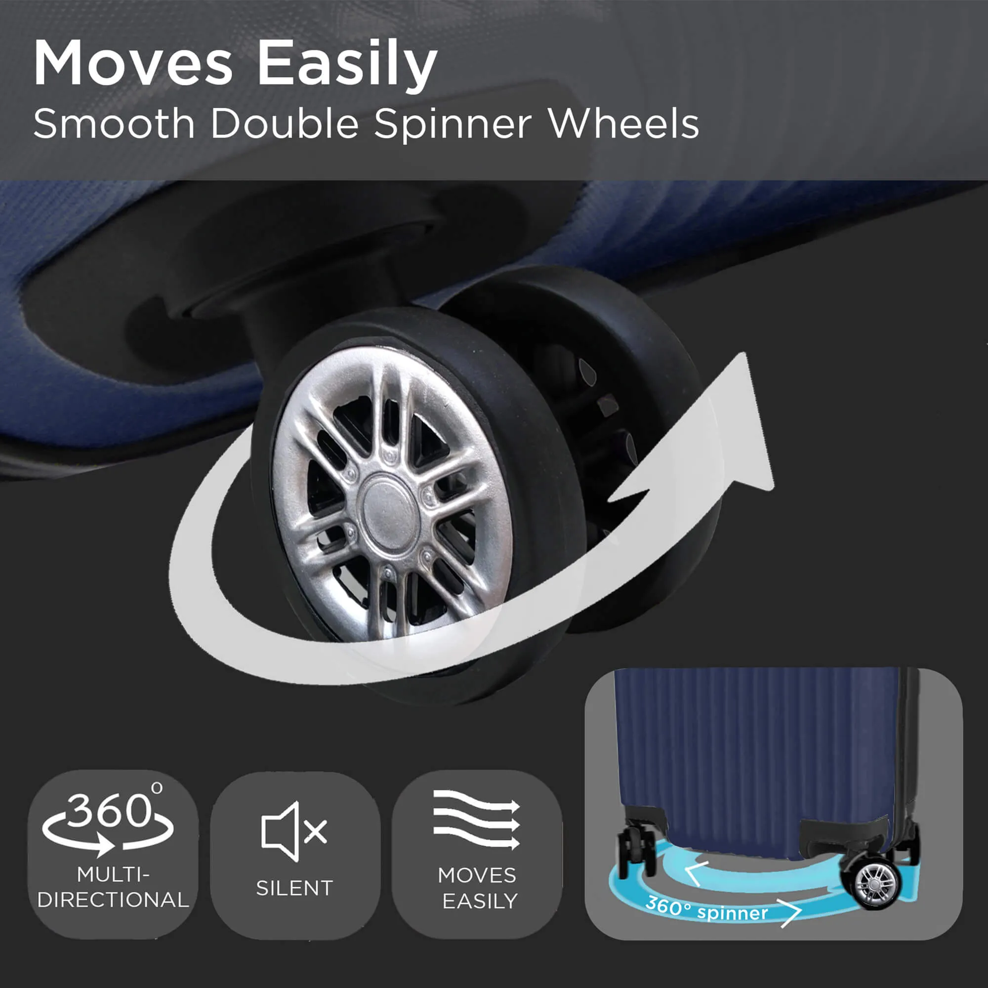 Santorini Premium Hardshell Luggage Set - 360 Spinner Wheels - 4 Pieces
