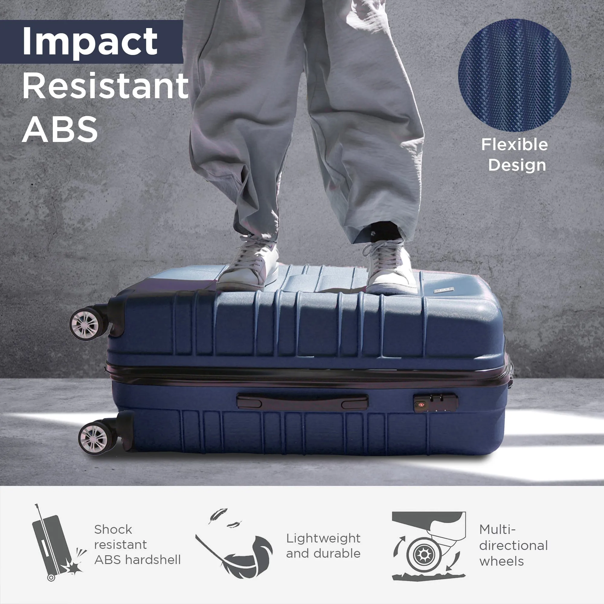 Santorini Premium Hardshell Luggage Set - 360 Spinner Wheels - 4 Pieces