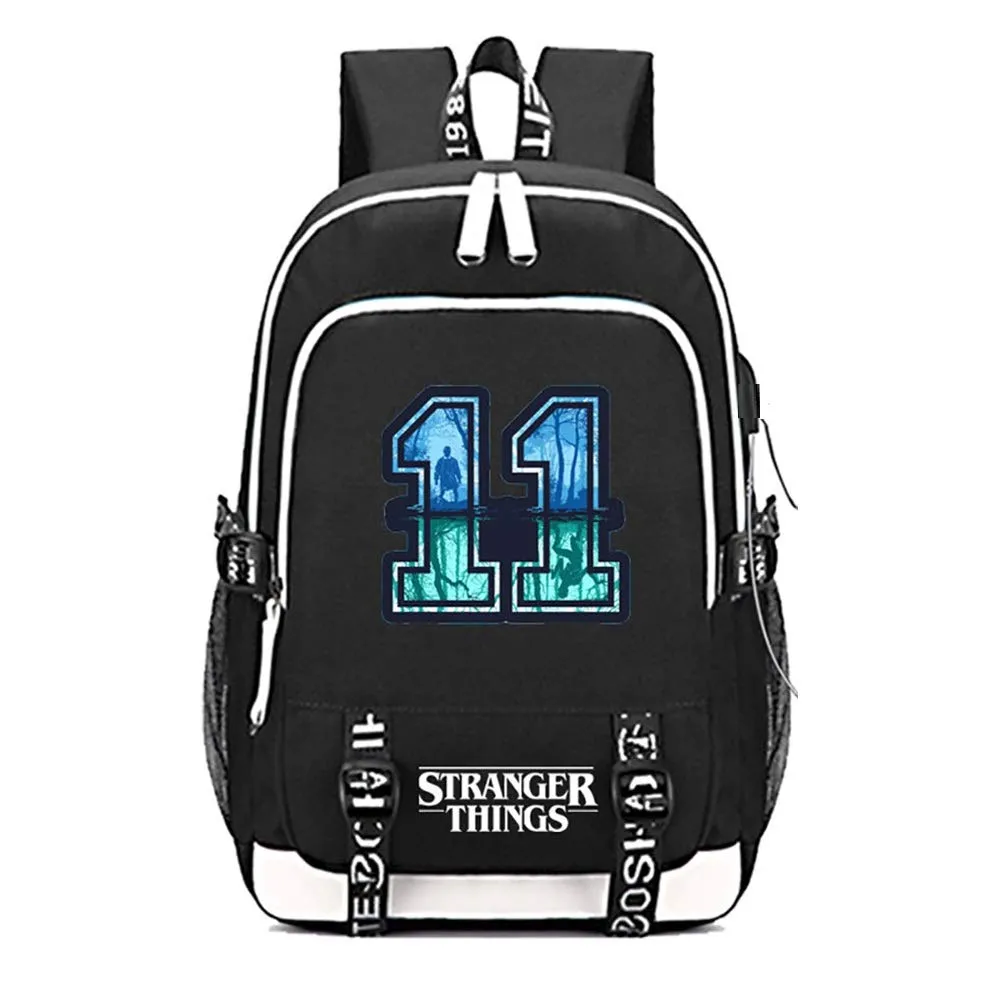 Stranger Things Backpack with USB Charging Port School Boys Girls Bookbag Laptop Backpack for Teens