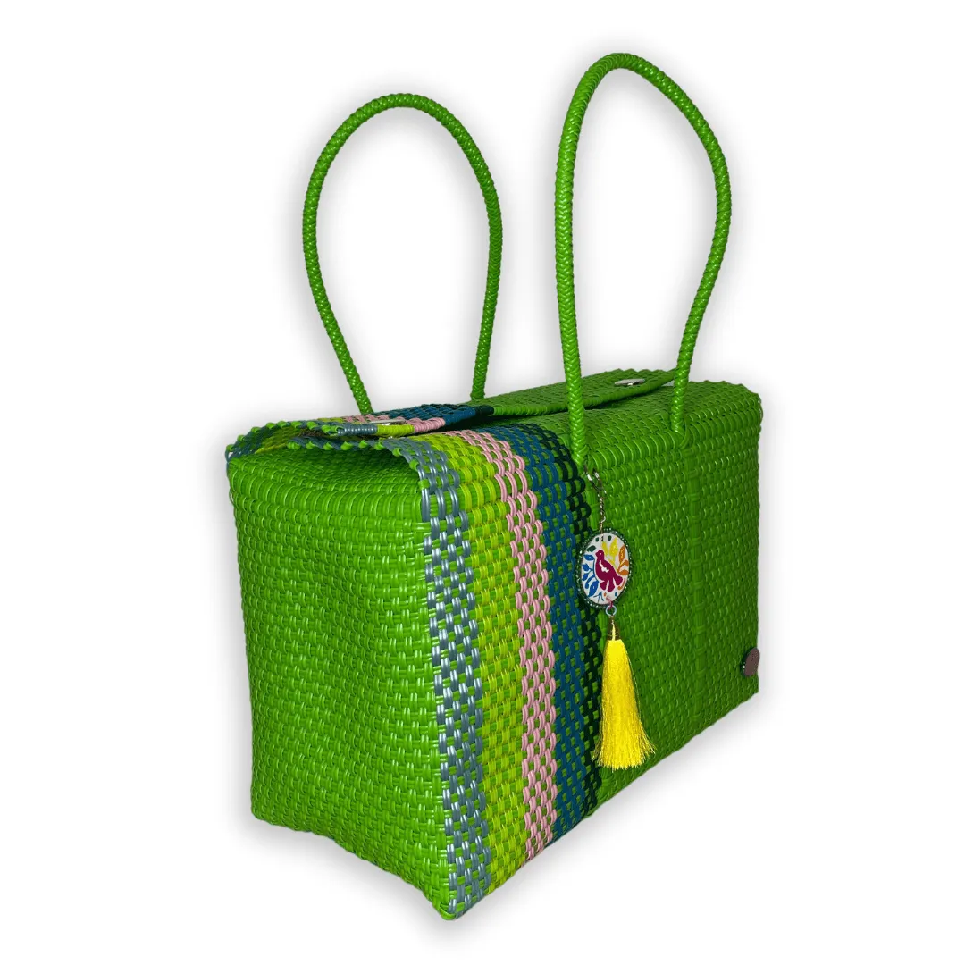 Upcycled Handwoven Basket X Large - Lemon Lime