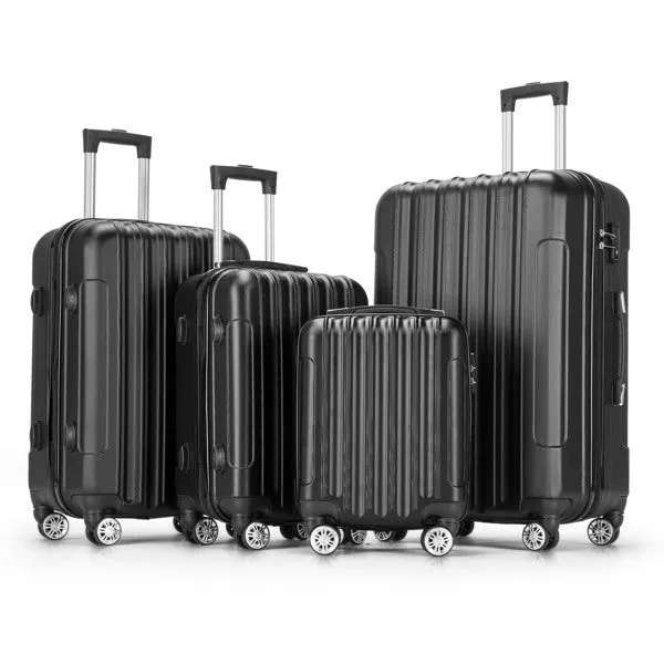 Vertical 4-in-1 Spinner Wheel With Handle Trolley Case 16in 20in 24in 28in ABS Aluminum Alloy Trolley Classic Color - Black- FREE USA SHIPPING